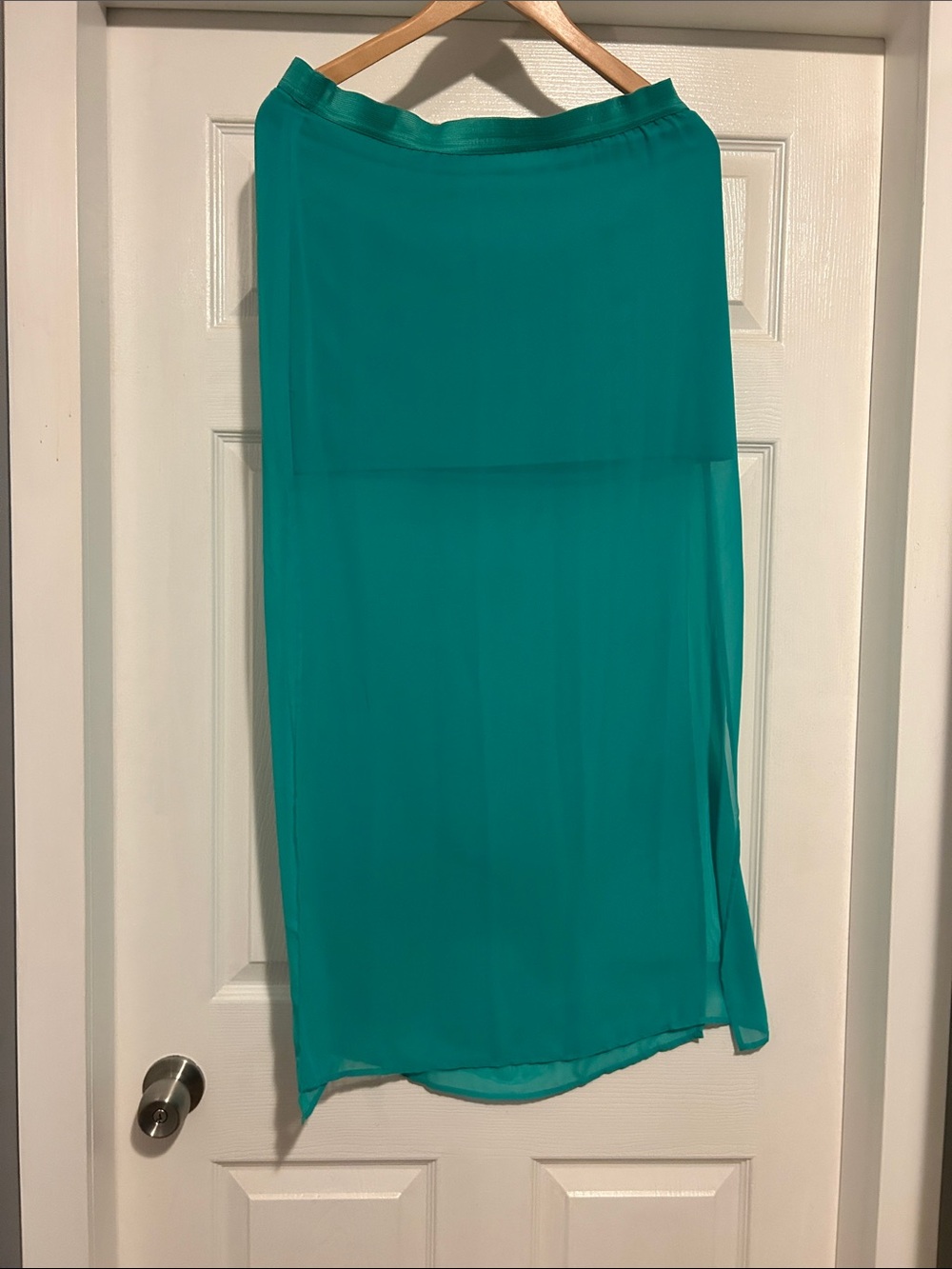 H&M Teal Chiffon Maxi Skirt